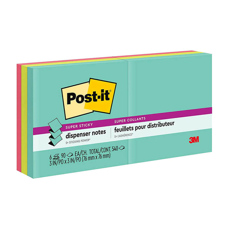 Feuillets Pop-up Super Sticky Post-it 76x76mm (paquet de 6)