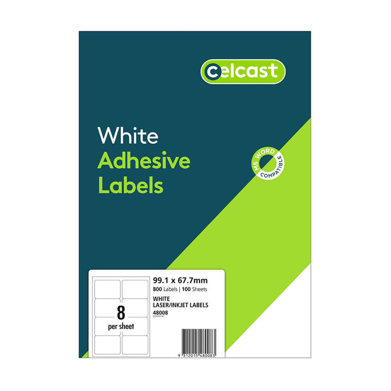 Celcast Laser-/Inkjet-Etiketten Weiß (100 Stück)
