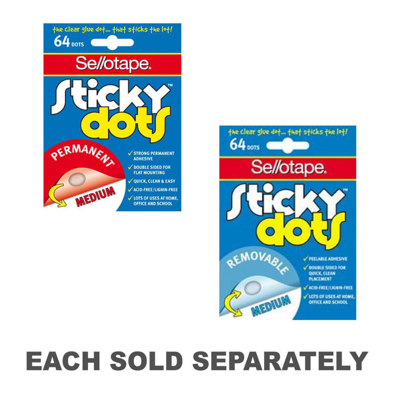 Sellotape Sticky Dots Medium (64 Dots)