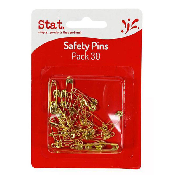 Stat Safety Pins 30pk (Gold)