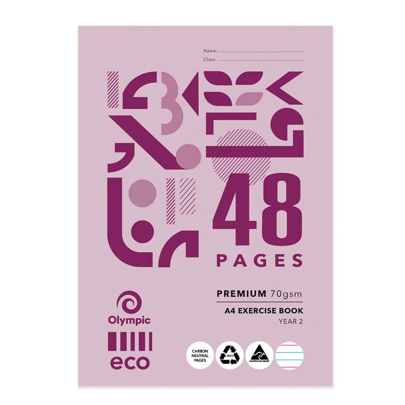 Cahier d'exercices olympique A4 éco-recyclé de 48 pages, paquet de 20