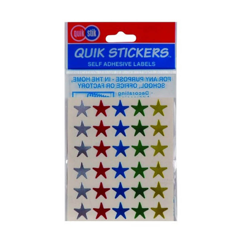 Étiquette étoiles Quik Stik (paquet de 10)