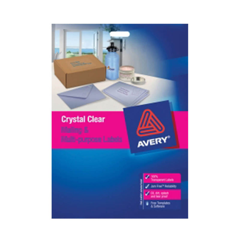 Étiquette laser transparente Avery (paquet de 25)