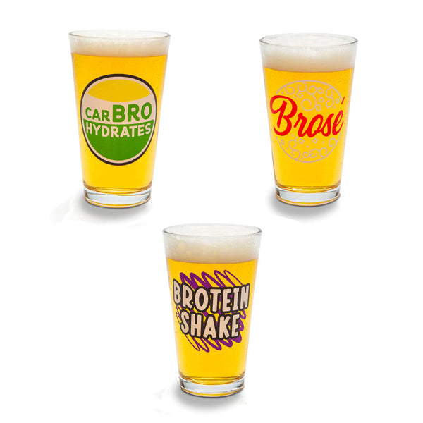 BigMouth Beer Bro’s Beer Glass (Set of 3)